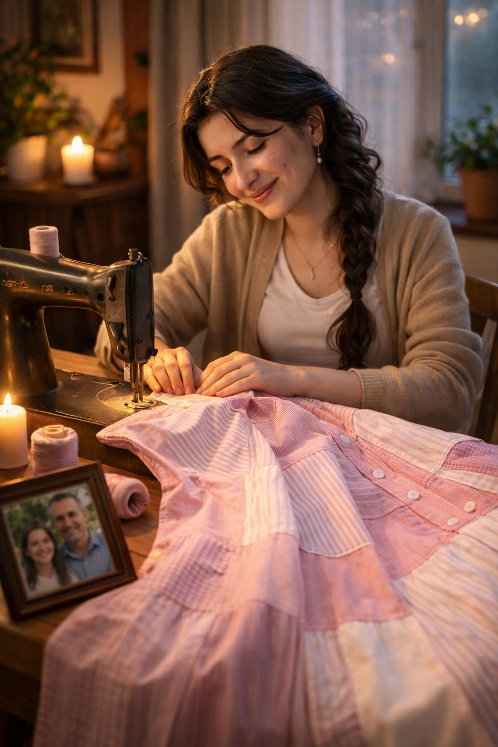 Babasına ait eski gömleklerden